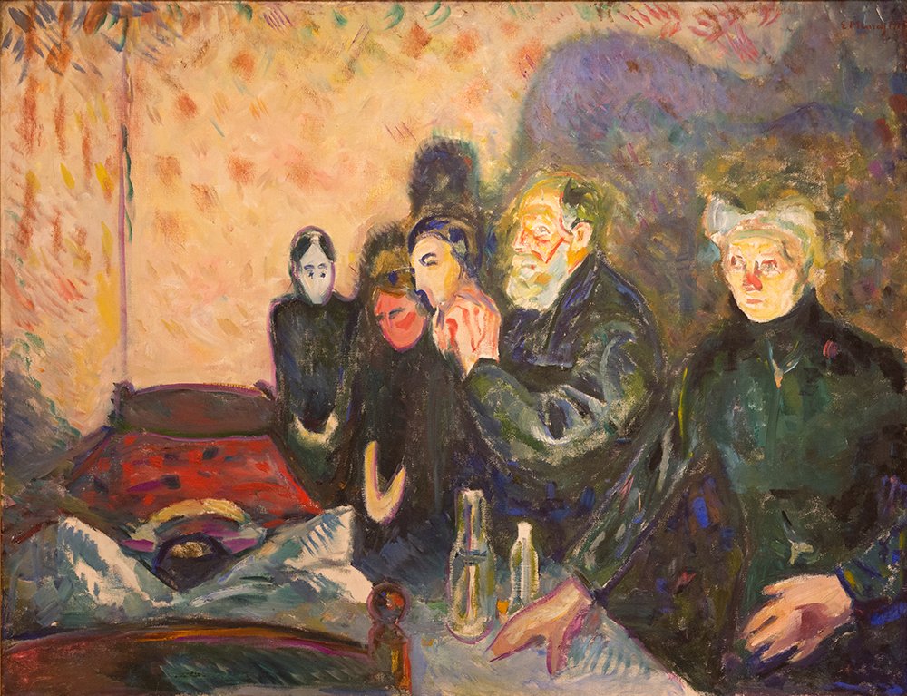 Affiche Edvard Munch Mourning grand format semi-gloss encadrée de noir premium