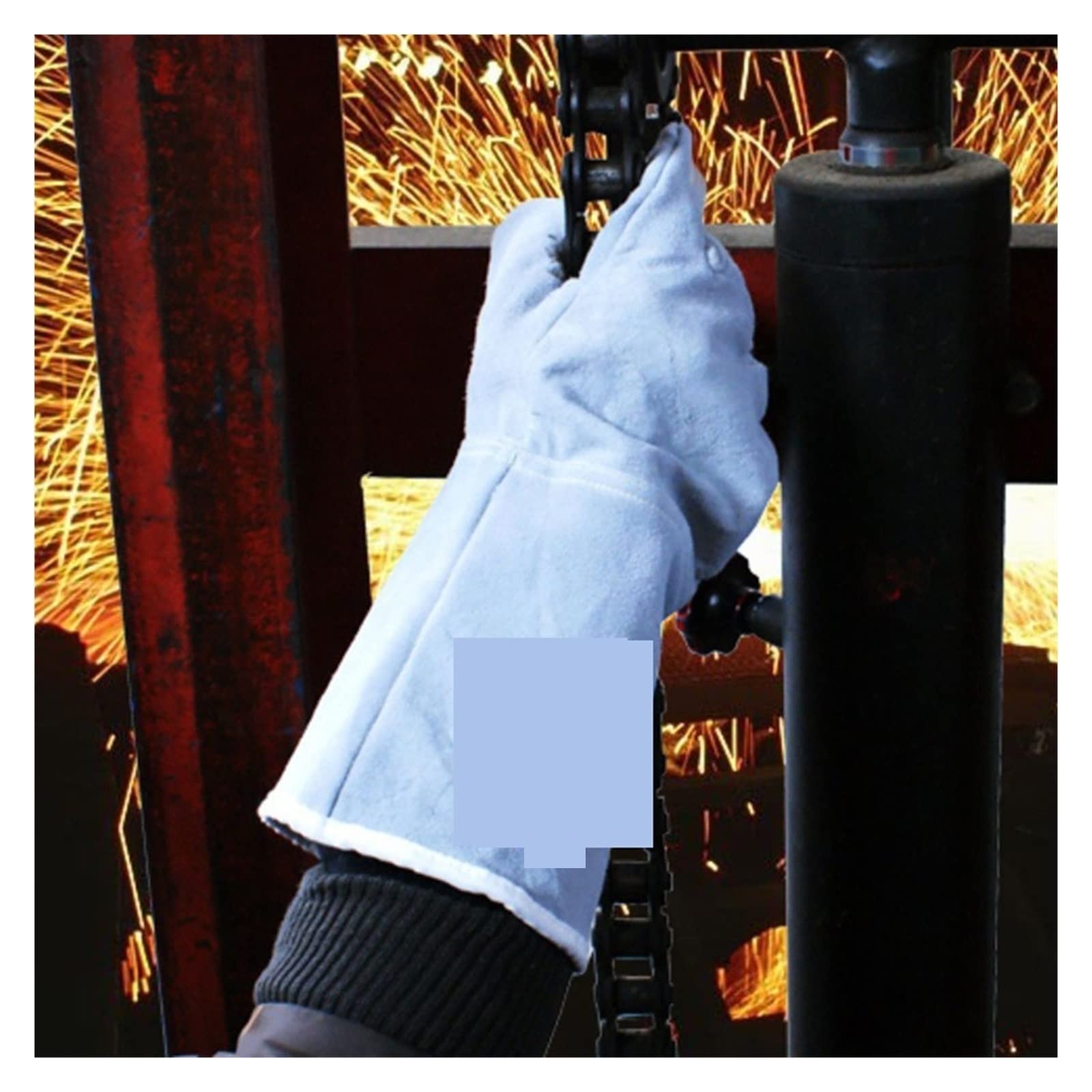 Guantes de soldadura Los guantes soldador espesan y alargan los resistentes al calor desgaste a la por