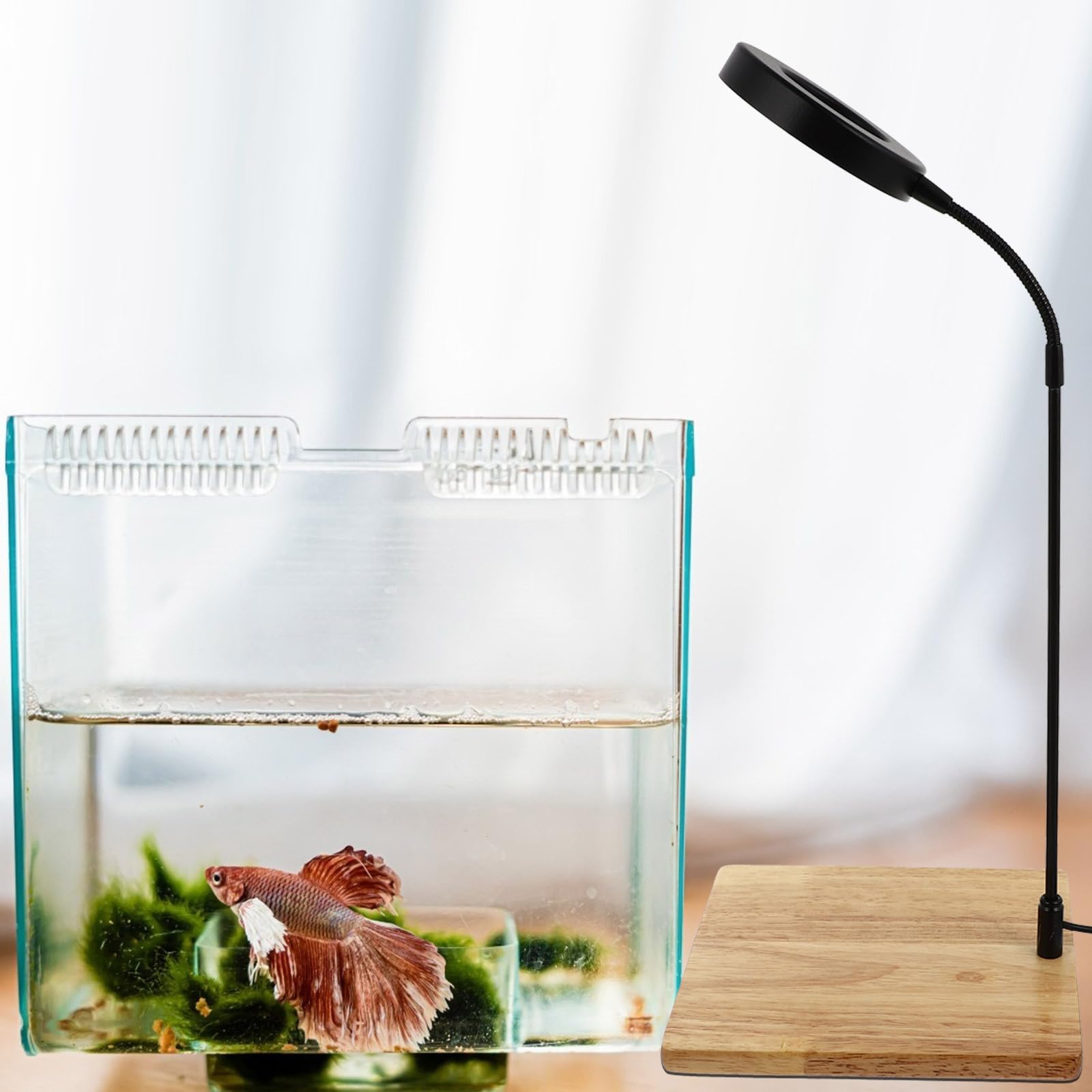 Luz LED para Acuario Efecto de Iluminación Profesional y Fácil Instalación, Lámpara Segura para Plantas Acuáticas en Peceras de Madera y Aleación de Aluminio para Uso Hogar