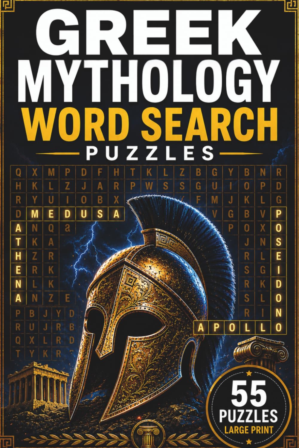 Greek Mythology Word Search Puzzle Book: 55 Word Search Puzzles Featuring Greek Gods, Heroes, Titans & More | 6x9 Inches