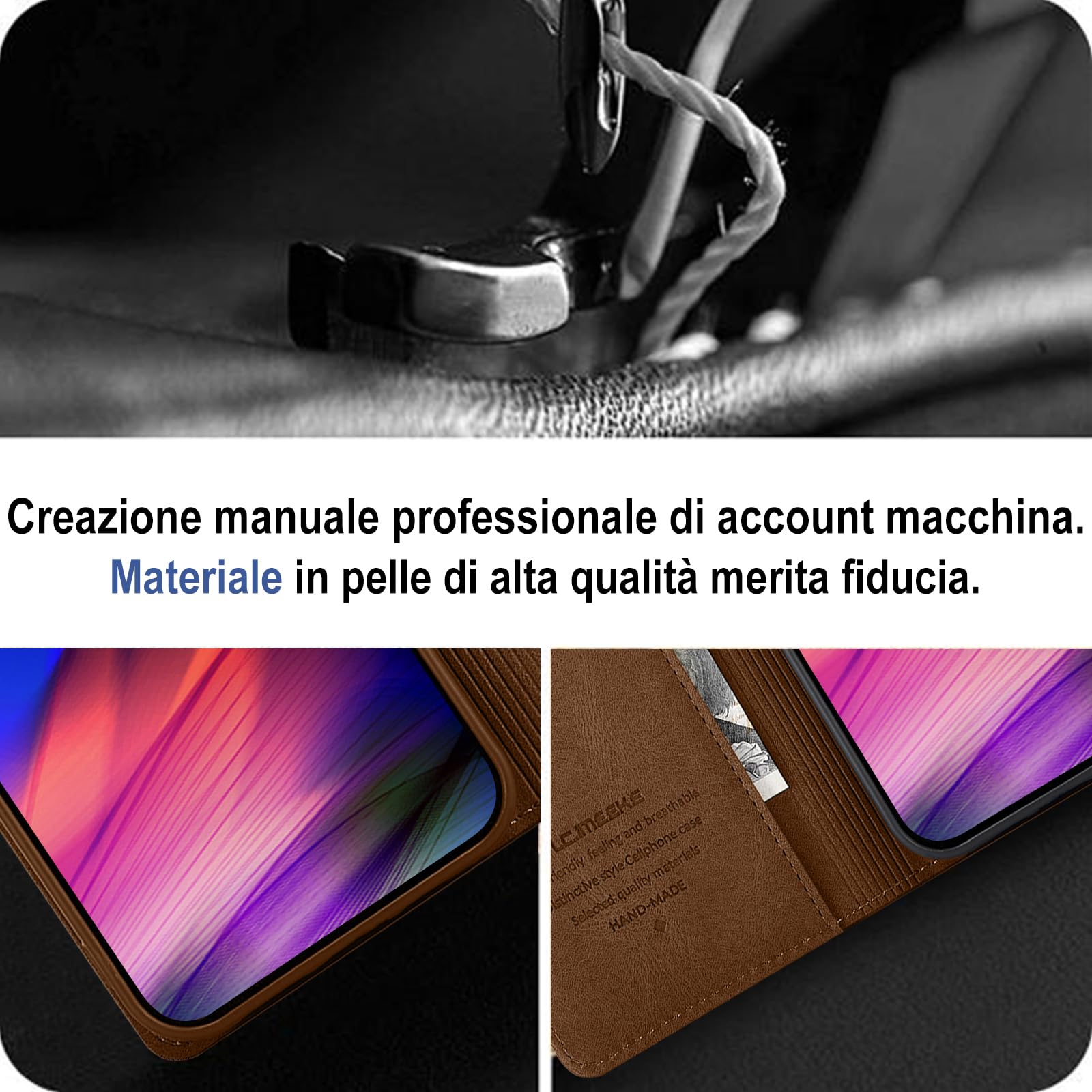 Giyer Cover per Honor 400 Lite Custodia con Vetro Temperato, Premium Pelle PU Portafoglio Slot per Scheda RFID Antifurto Funzione Supporto Flip Case, Antiurto per Honor 400 Lite 5G Cover (Rosso