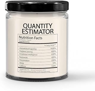 Funny Gifts for Quantity Estimator Candle for Cost Estimator Construction Estimator Project - Nutrition Facts - Thank You, Birthday, Christmas - Vanilla Scented Soy Wax, 9oz