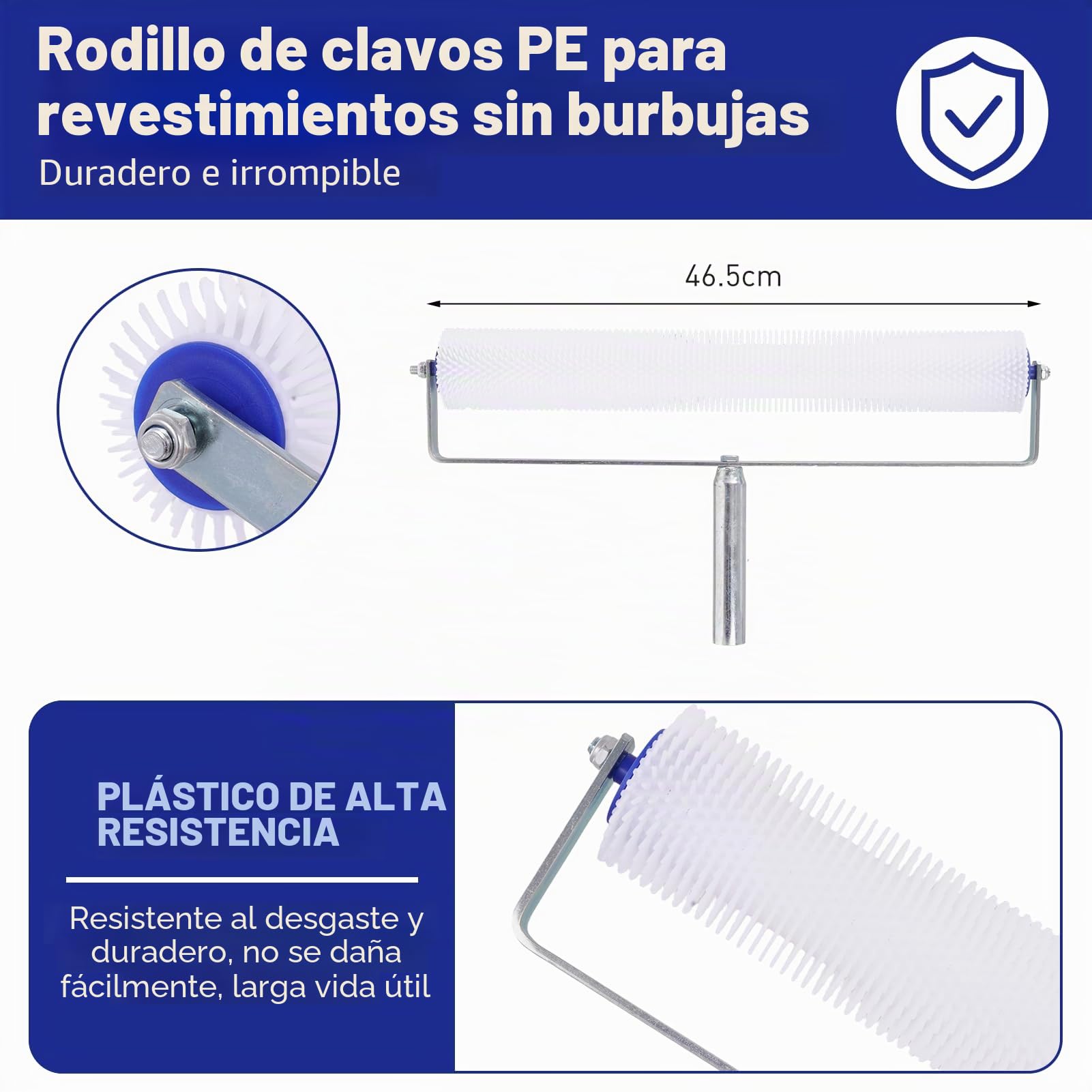 Juego de herramientas de cemento autonivelantes, rodillo de puntas para cemento autonivelante, juego de suelo epoxi, zapatos de punta para suelos epoxi, herramientas de hormigón, raspador de acero