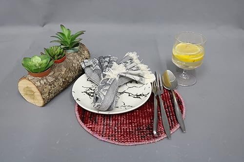 Miniatura 4 de Mesa, Regalo para ella, Decoración de cocina, Placa inferior roja, Placa inferior de alfombra, Placa inferior de regalo de 10"x10", Posavasos al por