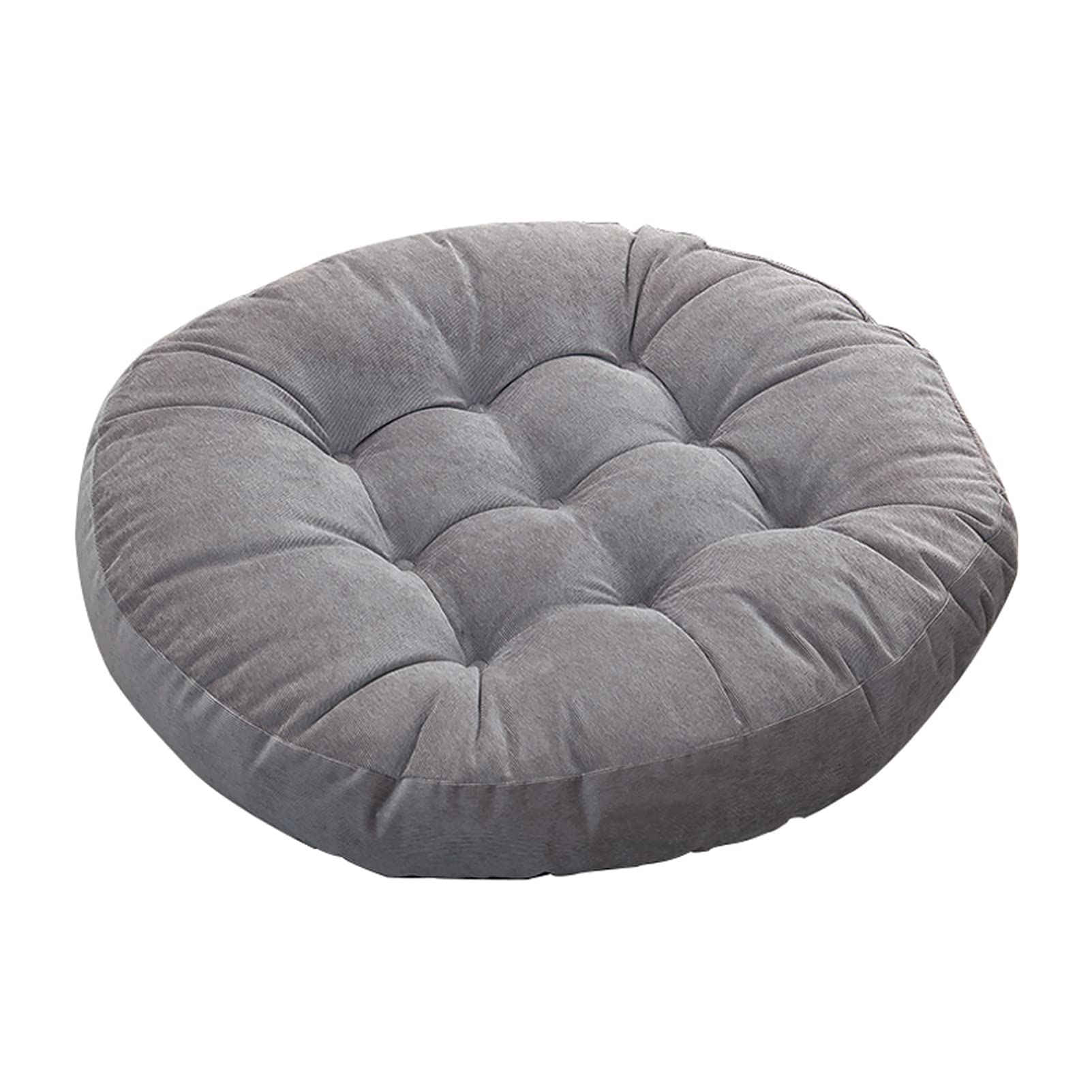 Photo 1 of 23 Inch Round Floor Pillow Meditation Pouf Cushion, Circle Decorative Throw Pillows, Corduroy Yoga Pillow for Sitting on Floor Gray