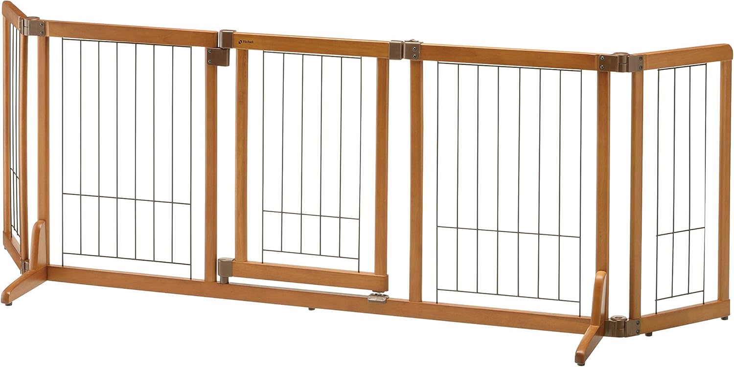Richell Wide Premium Plus Gate Mini, for Small Dog, Fit Openings from 55” to 72” Wide