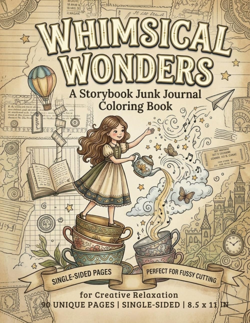 Whimsical Wonders: A Storybook Junk Journal Coloring Book