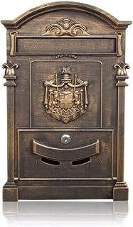 Postbox Outdoor Newspaper Box Wall Creative Rural Style Retro Mailbox with Lock Letter Box