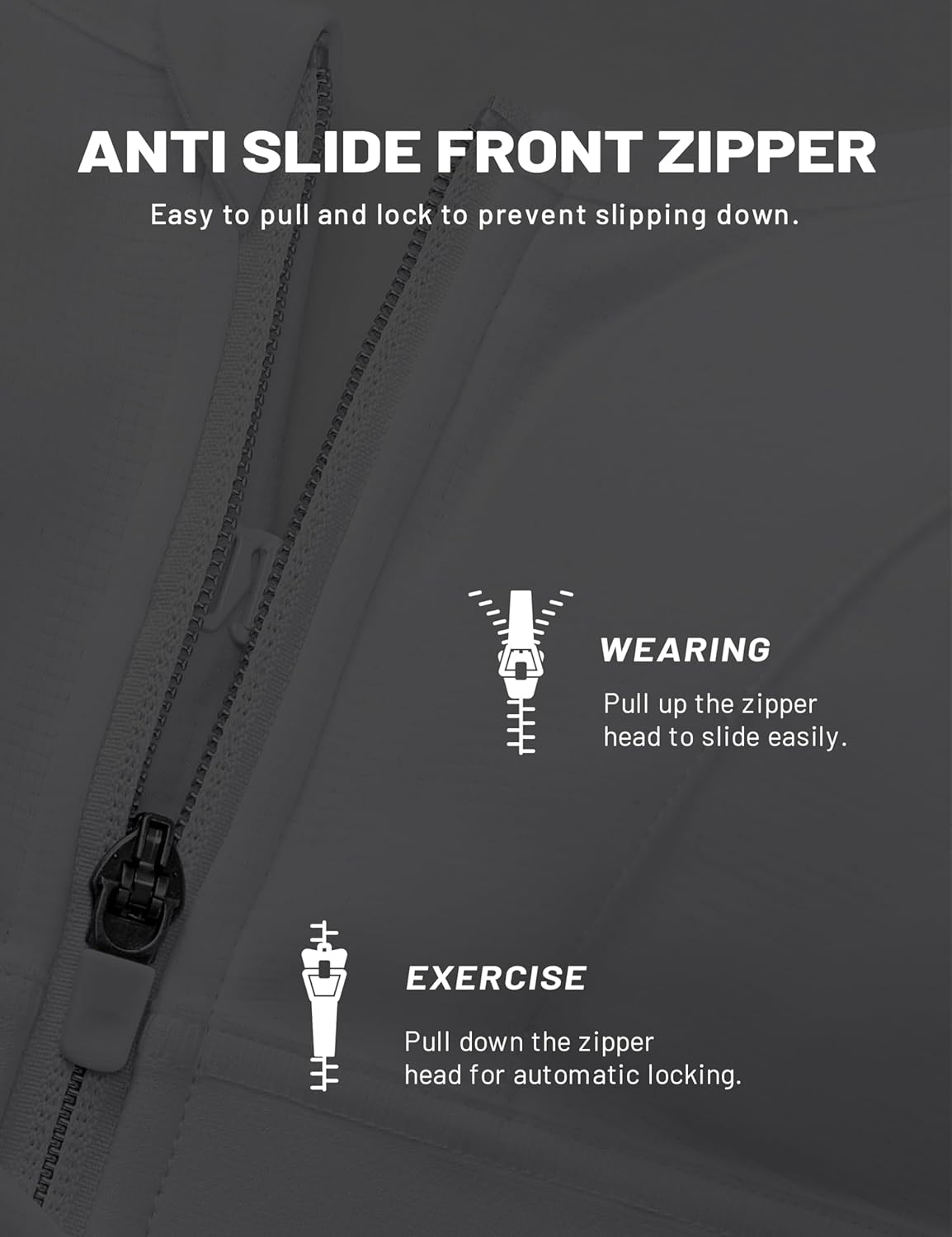 SYROKAN Womens' Sports Bra High Impact Support Zip Front Adjustable Large Bust Racerback Wirefree Padded - Image 6