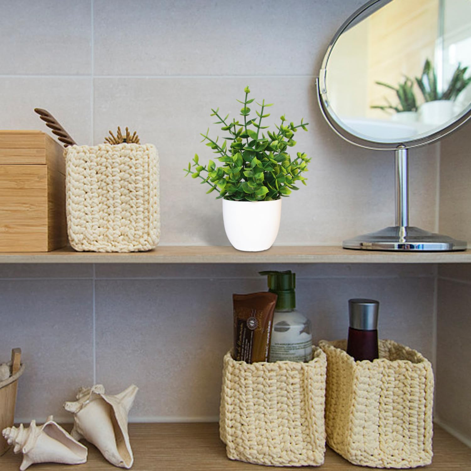 MEMOFYND 4 szt. Sztuczne Rośliny Sztuczne Rośliny Plastikowe Rośliny Małe Zielone Rośliny Doniczkowe Do Domu Sypialni Kuchni Office Decor