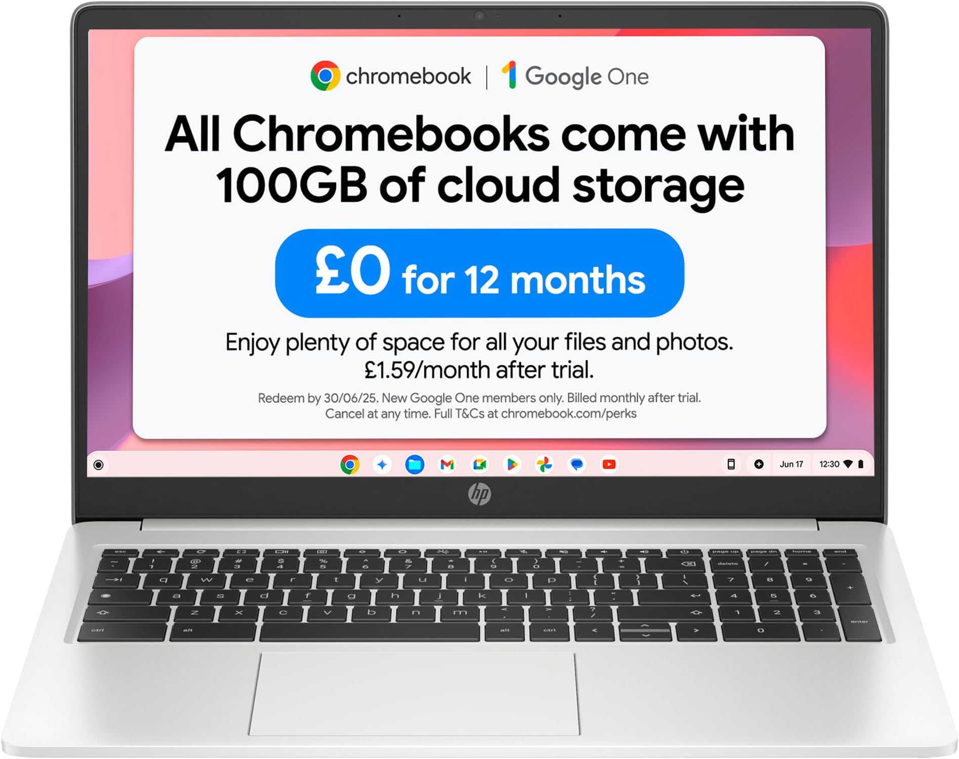 HP Chromebook 15.6" | Intel Celeron N4500 Processor | 4 GB RAM | 128 GB eMMC | Intel UHD Graphics | HD Display | Up to 11 hours battery | Chrome OS | Dual Speakers | Mineral Silver | 15a-na0005sa