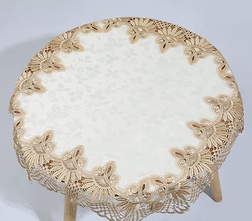 Miniatura 56 de vctops Mantel de retazos de encaje de damasco, cuadrado de lujo, pequeño, elegante mantel de encaje bordado floral para fiesta, cocina, comedor