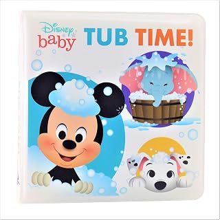 Disney Baby Mickey Mouse Tub Time Bath Book - Waterproof Floating Fun with Rhymes & Characters for Toddlers - PI Kids