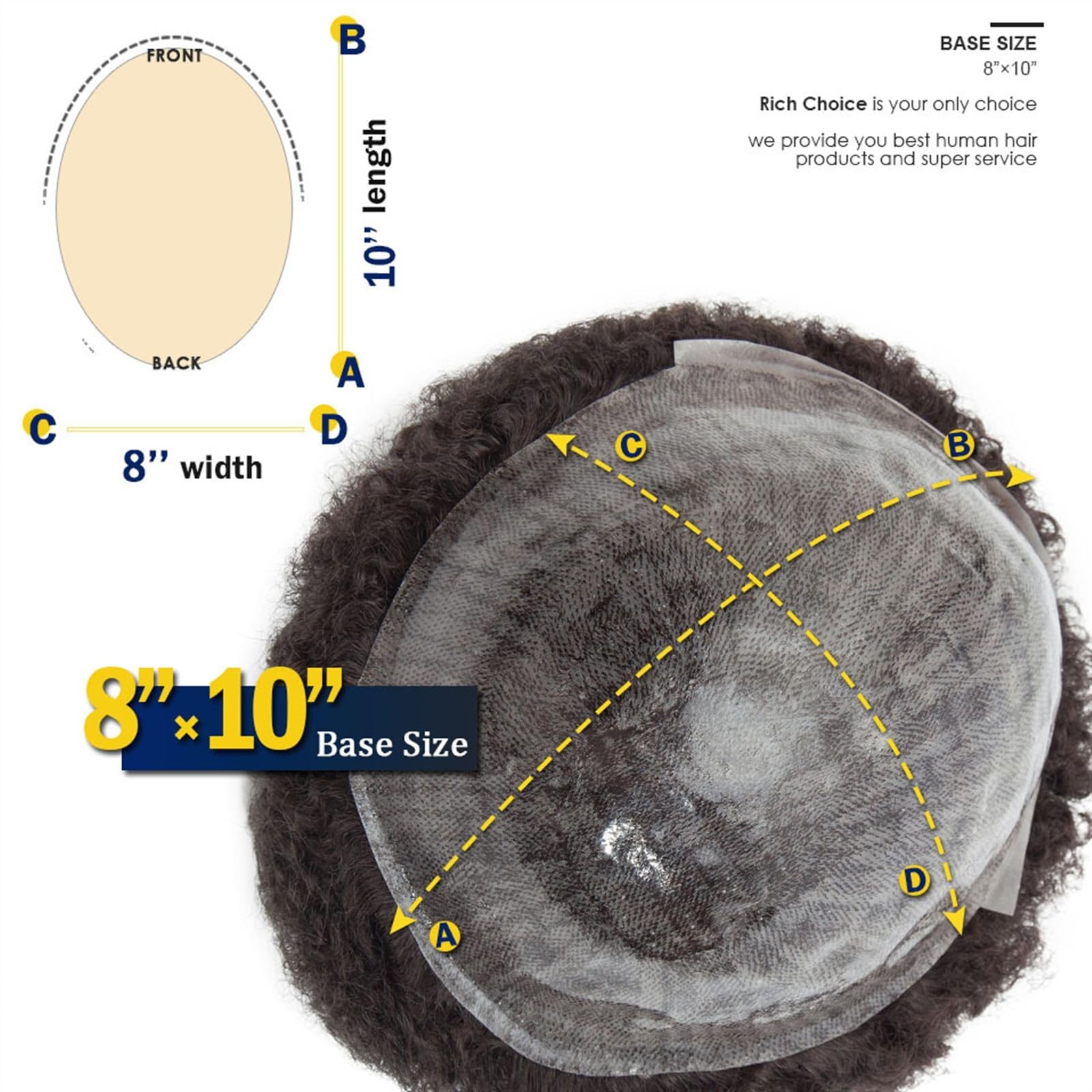 Herren-Perücke Afro-Toupet for schwarze Männer, 6 mm Afro Kinky Curl Herren-Haarteil, Perücke, 20,3 x 25,4 cm, Voll-PU-Basis, V-Schlaufe, männliche Haarprothesen, 130 % Dichte, Echthaar-Einheiten Perü