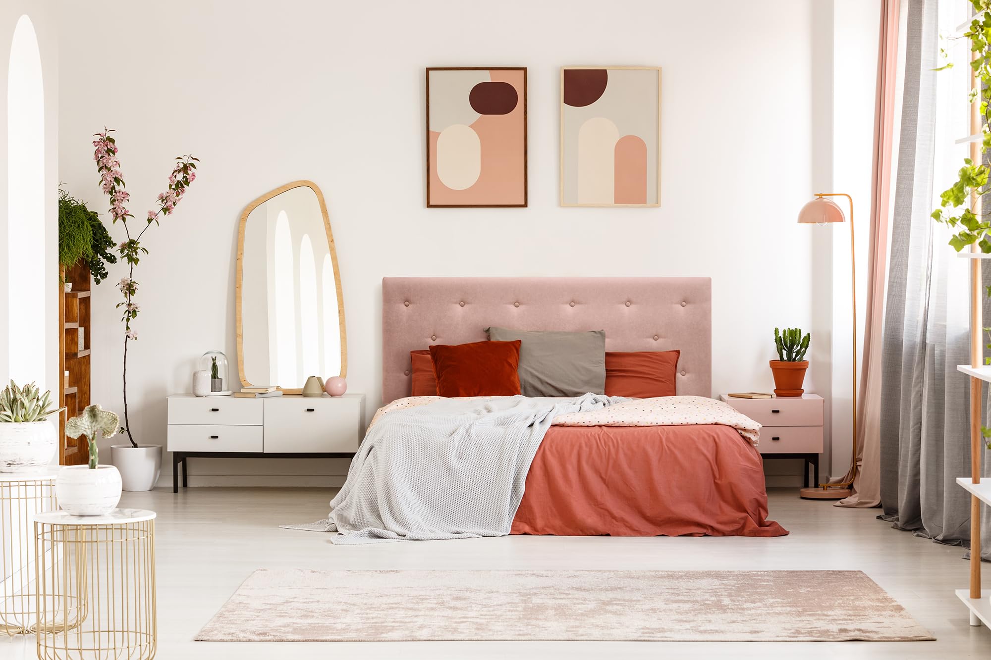 SUENOSZZZ-ESPECIALISTAS DEL DESCANSO Cabecero de Cama Helsinki con Patas nórdicas y tapizado en Tela para Camas de 105 (115 x 100 cm) Tela Beige