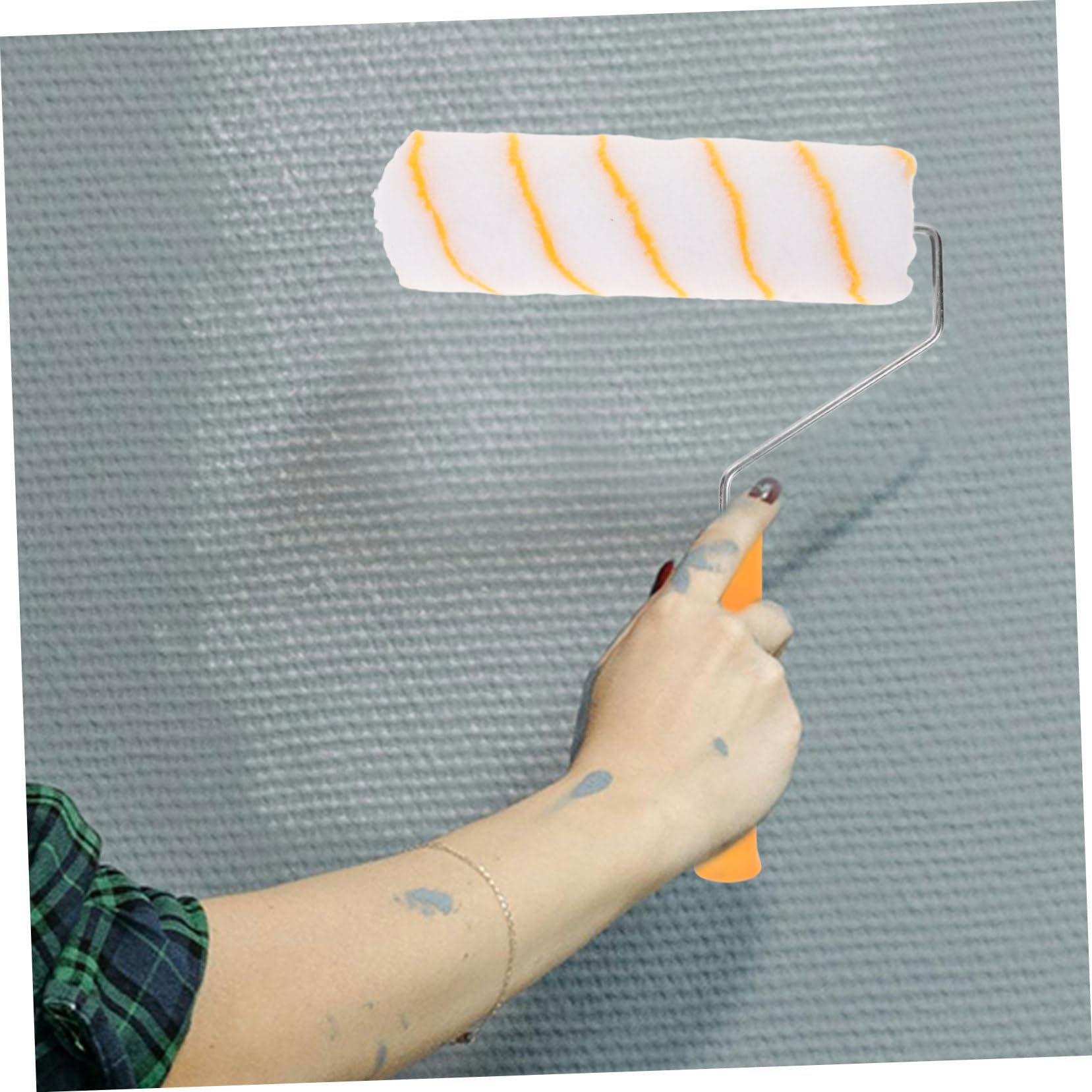jojofuny Rullo Impugnatura Stabile e Precisa per Pittura con Asta Telescopica in Acciaio Inox, per Pittura di Casa e Muro