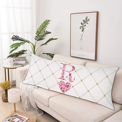 Miniatura 5 de Funda de almohada decorativa con monograma romántico con corazón, estampado de leopardo rosa, letra inicial R, para adultos, mujeres embarazadas, 20