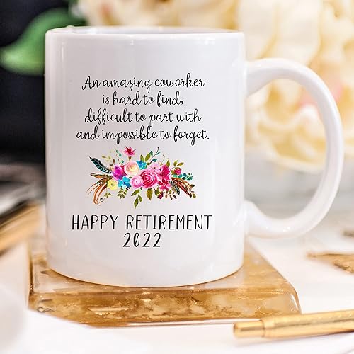 Miniatura 3 de YouNique Designs Taza de jubilación para mujer 2022, 11 onzas, taza de café de jubilación femenina, taza de jubilación para mujeres, taza de feliz