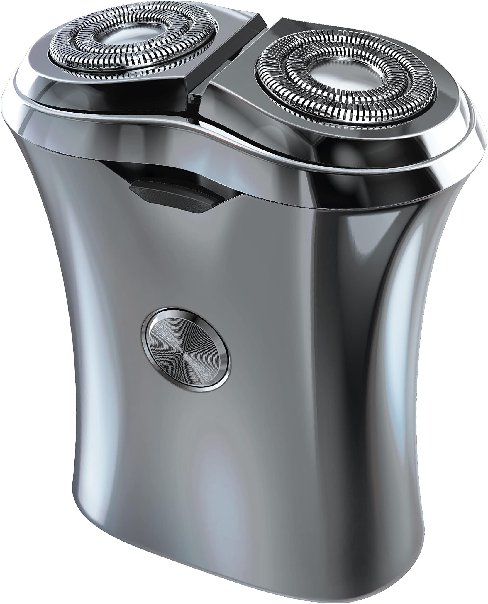 Perry Ellis Mens Electric Shaver with Twin Rotary Blades | Portable, Cordless, Travel Electric Razor for Men | USB Rechargeable Shaver | IPX5 Water Resistant | Flexible Floating Shaving Heads (Silver)