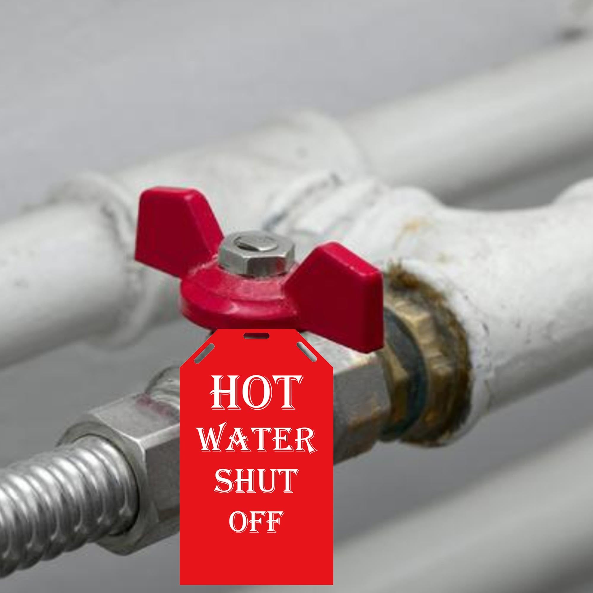 Lot De 15 étiquettes Jaunes Pour Valve D'arrêt De Gaz - Étiquettes D'arrêt D 'eau Chaude Rouges - Étiquettes D'identification De Valve En Plastique Pour Plomberie - 7,6 X 12,7 Cm