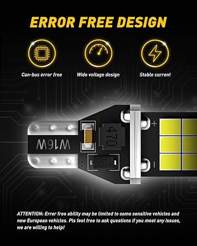 Miniatura 5 de AUXITO 912 921 luz LED de marcha atrás de 1000 lumen de alta potencia 2835 15-SMD, muy brillante y libre de error T15 906 W16W, 6000 K, luz blanca