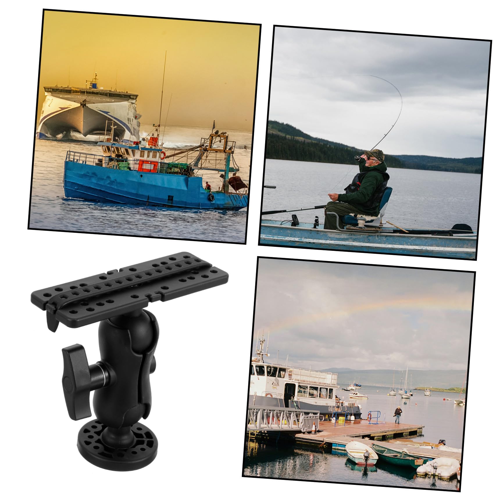 Anneome Multifunktionale Fischfinderhalterung Verstellbar Robust Für Kajak Boot Plattform Halterung Schnellmontage Angler Zubehör