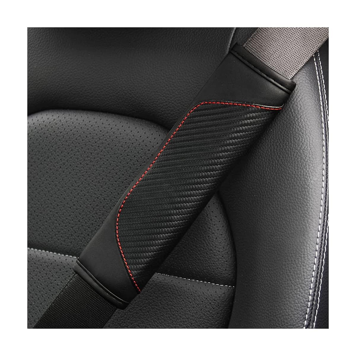 Olinowl Black Seat Belt Cover For Audi A4 A6 E-Tron Q3 Q4 Sportback E-Tron Q5 Q7 Q8 E-Tron Rs5, Individual Comfort Shoulder Pad Protective Harness Sleeve Premium Accessories,Normal-Schwarz