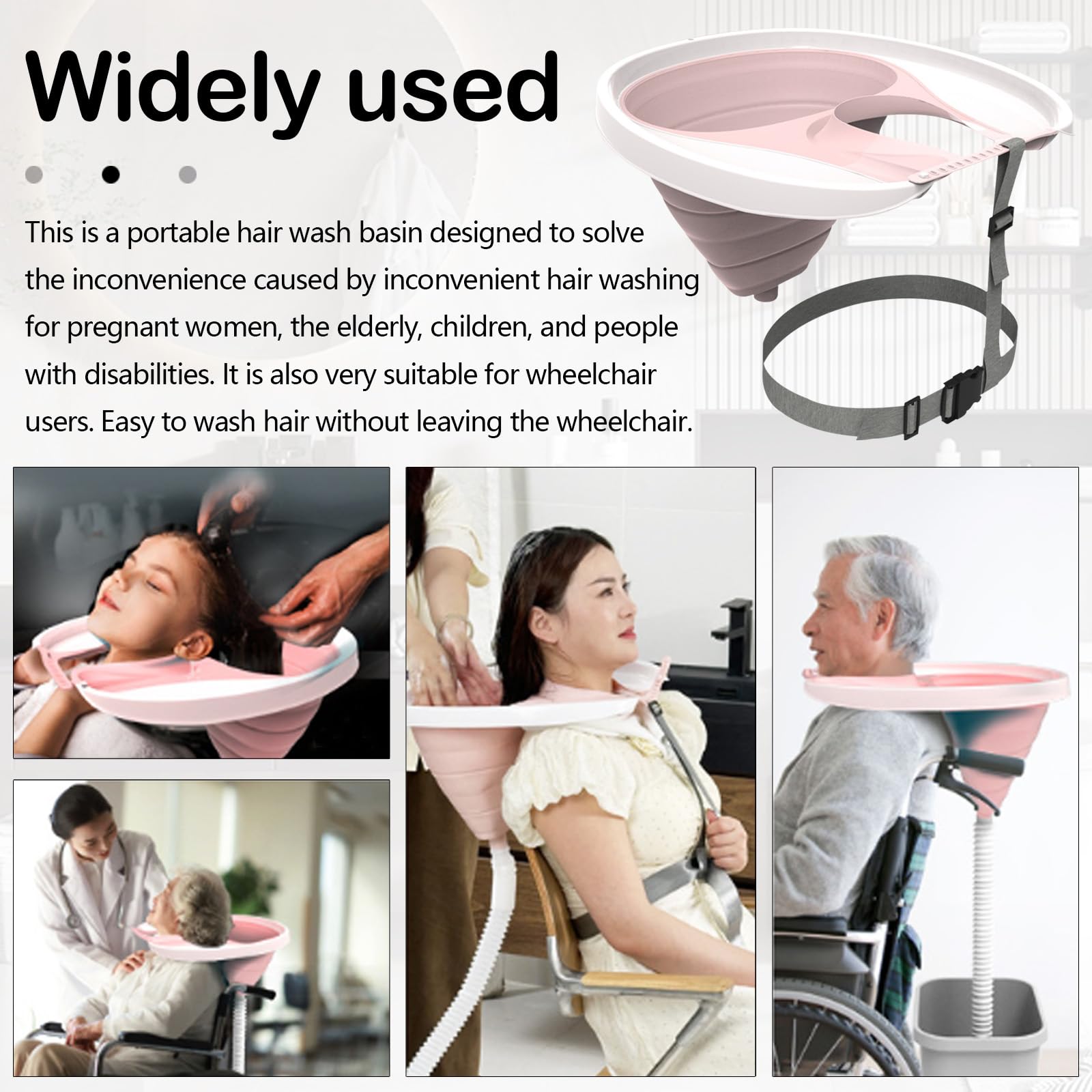 Lavabo Para El Cabello, Lavabo Para Personas Postradas En Cama Lavabo Plegable Lavabo Inflable Para El Cabello Con Cinturón Para Personas Mayores Niños Discapacitados Mujeres Embarazadas