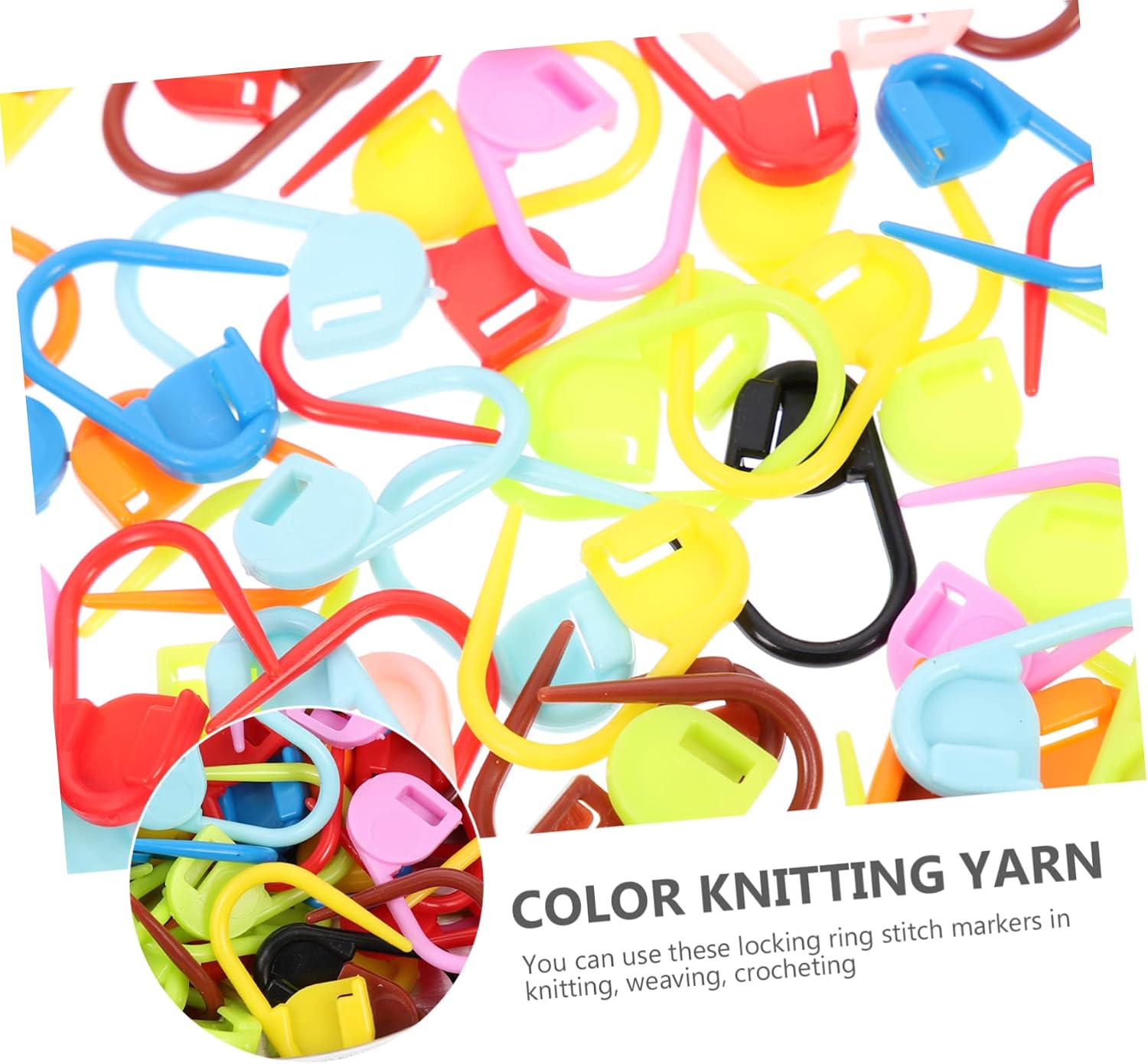 NUOBESTY Plastic Crochet Markers of Markers for Knitting Weaving and Crafting and Flexible Marking Tools for Easy Counting