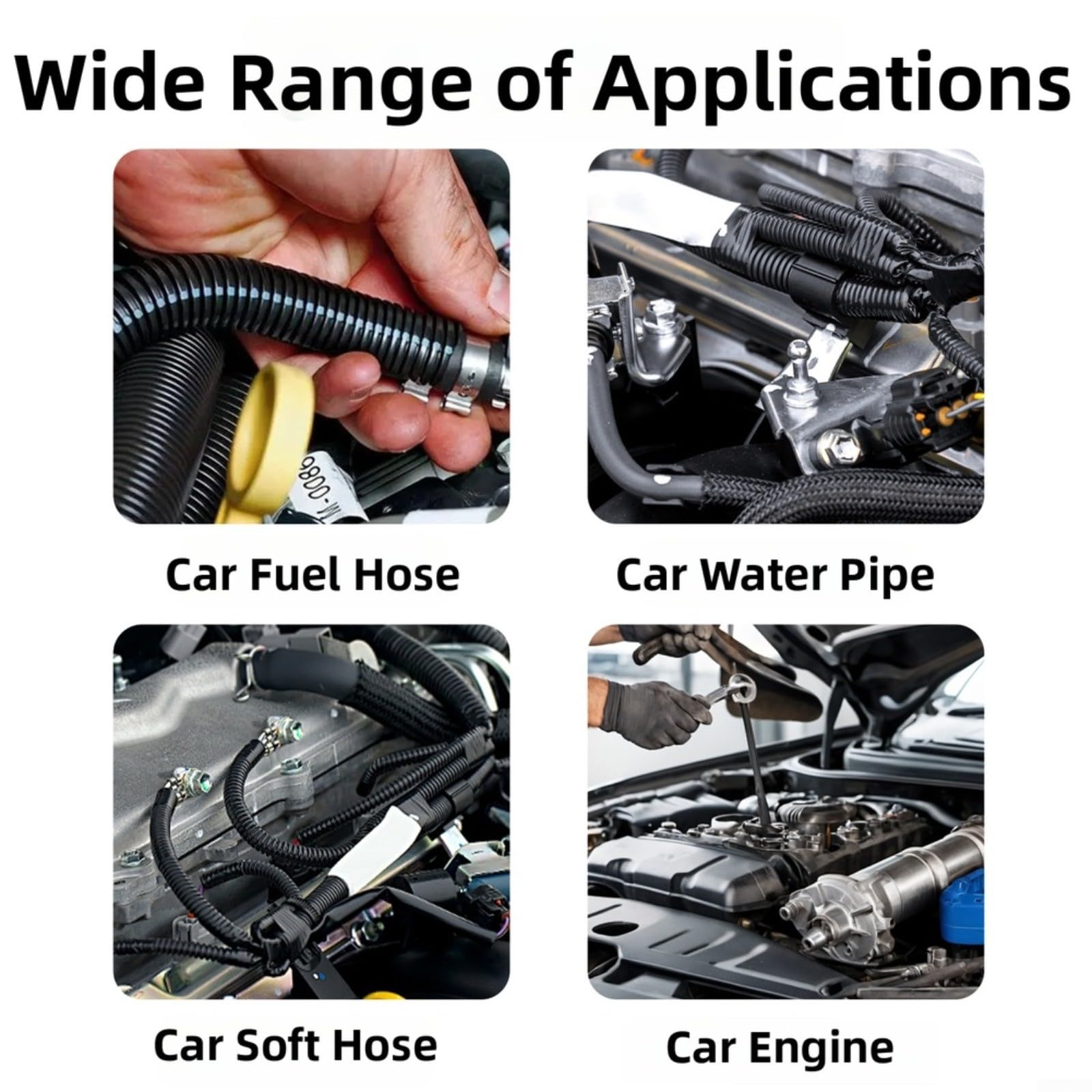 Juego de alicates de abrazadera de manguera de coche, 17 piezas, herramientas de reparación automotriz de acero n.º 45 con agarre ergonómico para mantenimiento de tuberías de agua y aceite