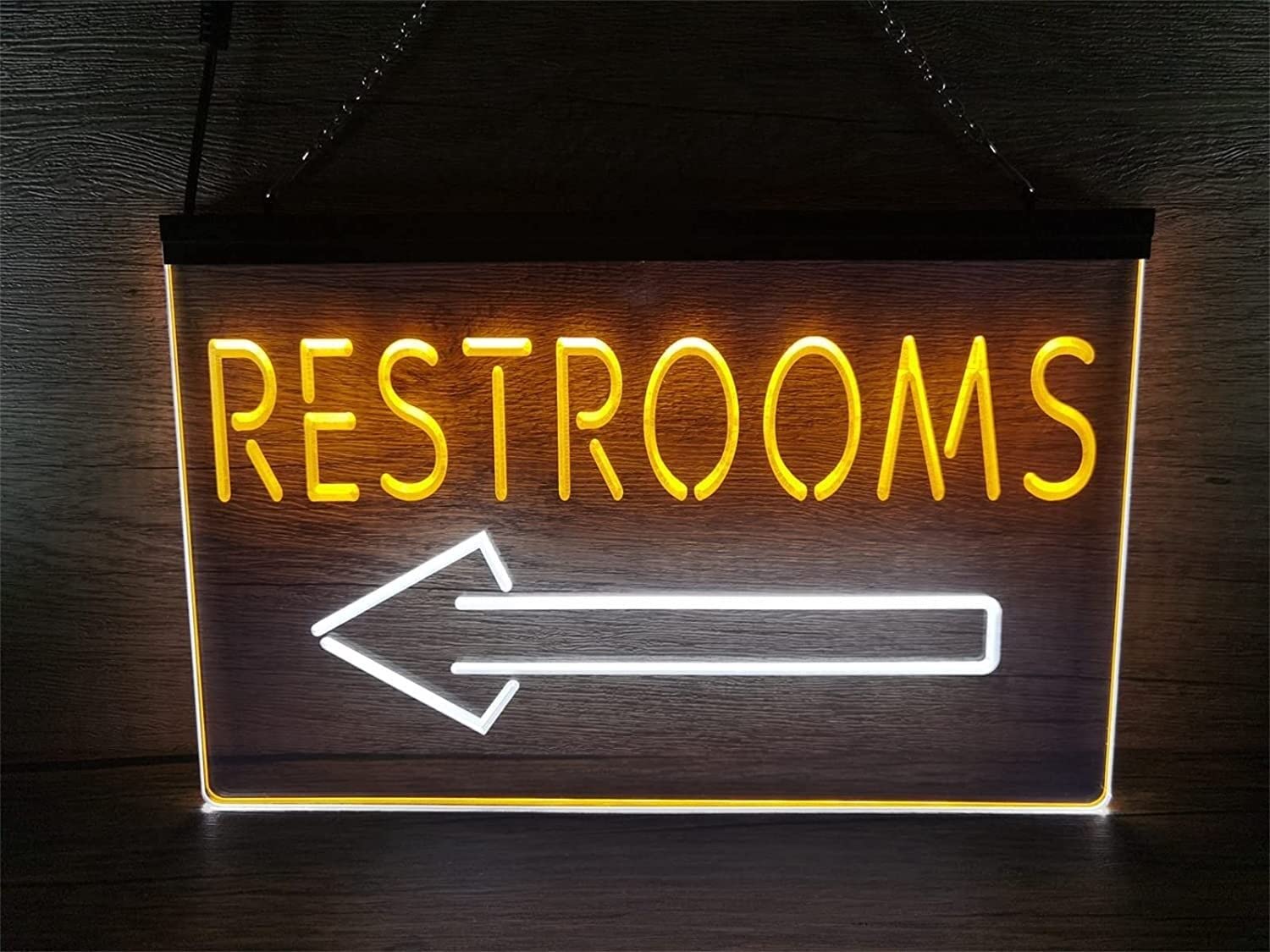 CHISA XLXSW Restroom Left Arrow Neon Lights for WC Toilet Washroom Entrance,USB Powered Neon Sign Personalized Bar Shop Party Name Logo (Size : 40x30cm)