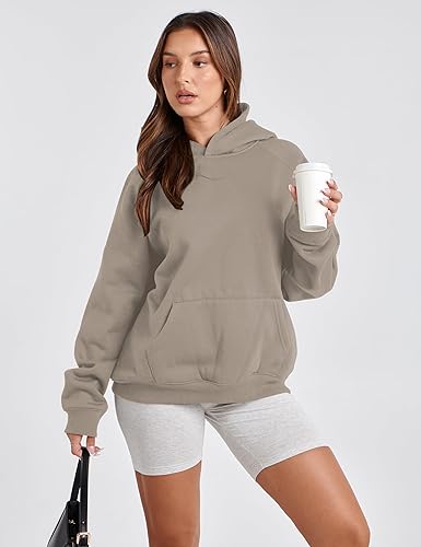 Miniatura 3 de SAFRISIOR Sudaderas con capucha de gran tamaño para mujeres y hombres y parejas, sudadera básica con capucha sólida, chaquetas