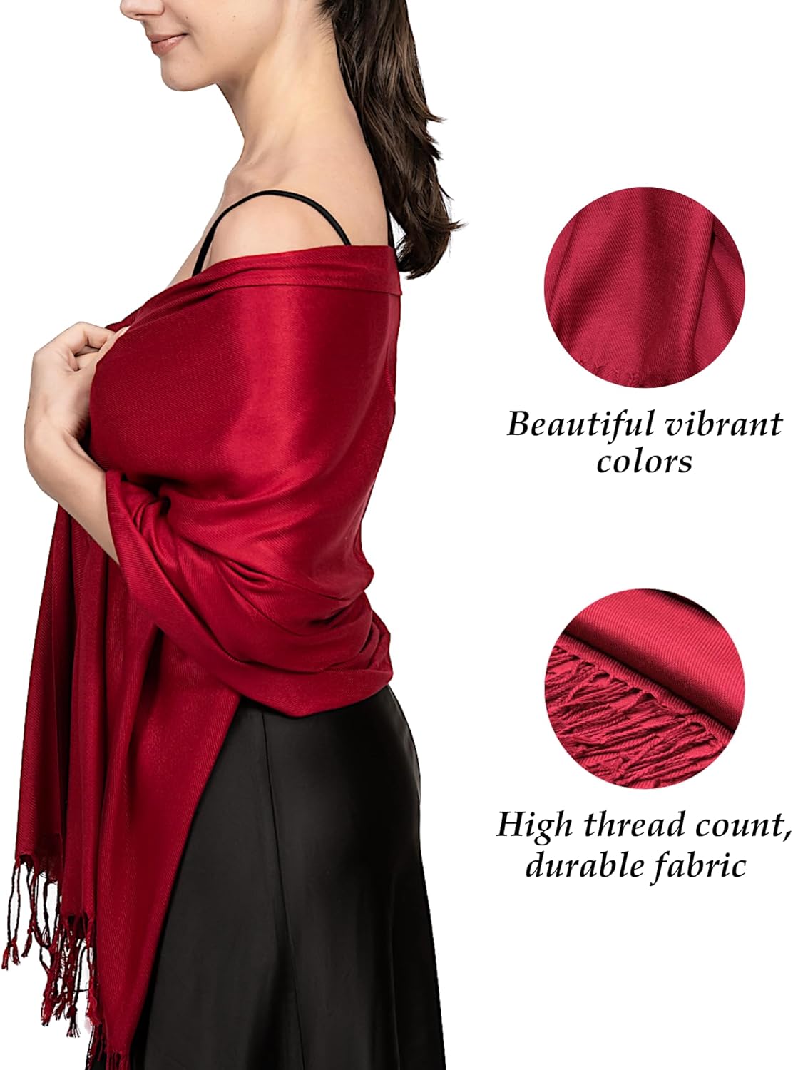 Achillea Soft Silky Pashmina Scarf for Women – Shawl Wrap for Evening Dresses, Bridesmaids, Weddings & Everyday Wear - Image 6