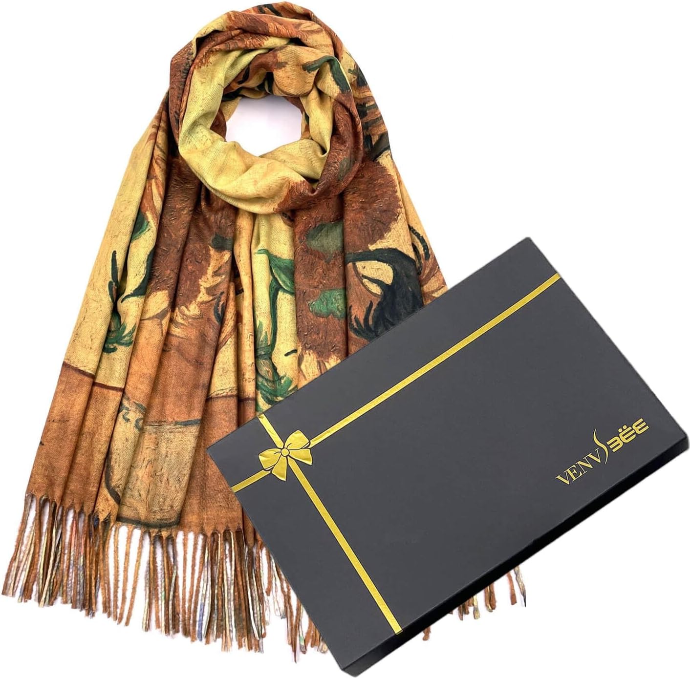 Van Gogh Scarves Art Scarf for Women Best Gift Reversible Soft Shawl Wrap Pashmina in Gift Box