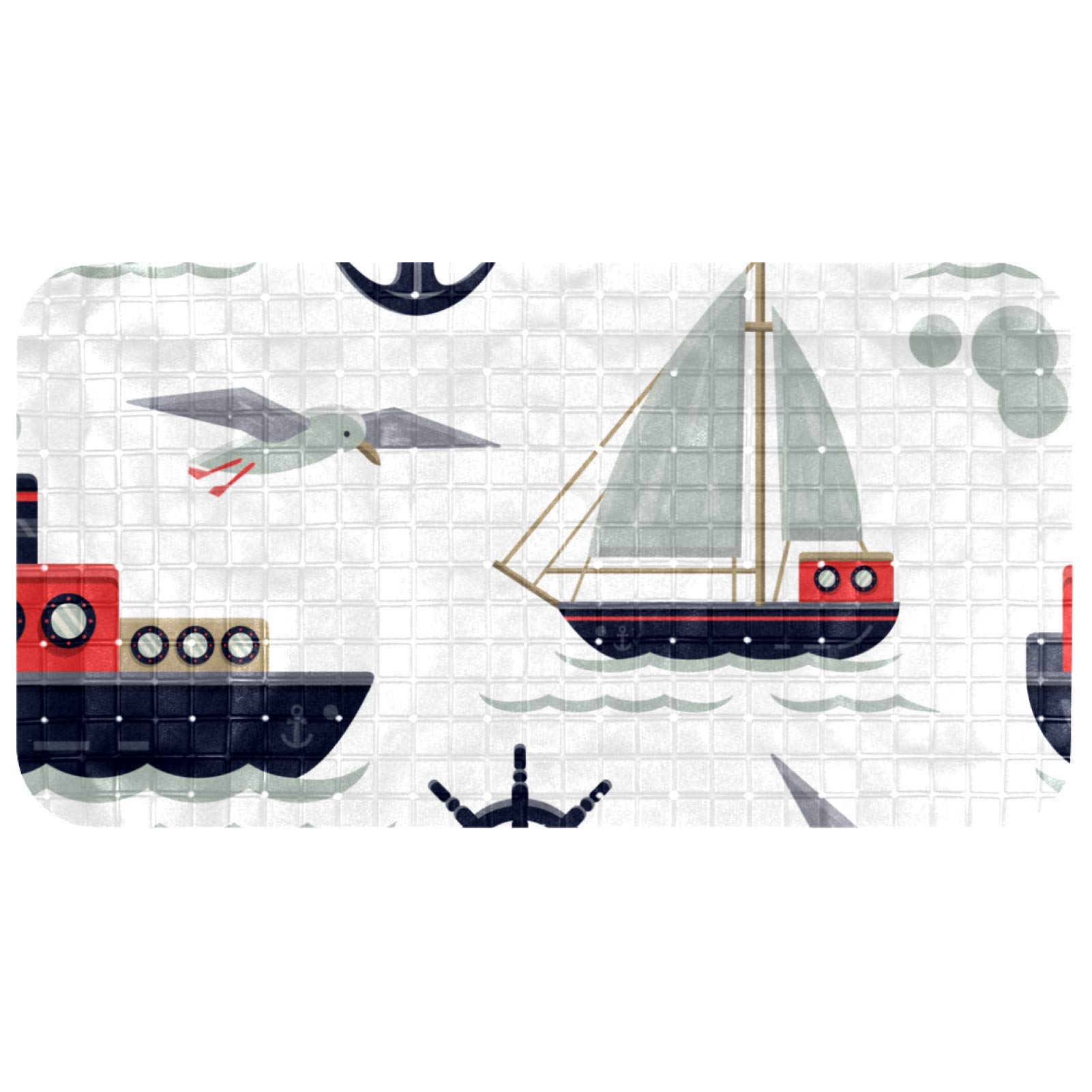 Alfombrilla de baño para niños de diseño marinero para divertidas aventuras seguras