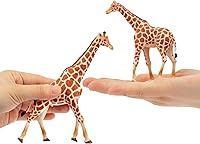 Vista 3 de Toymany 4PCS Realistic Giraffe Figurines with Giraffe Cub, 2-6" Plastic Jungle Animals Figures Family Playset Includes Baby, Educational Toy Cake