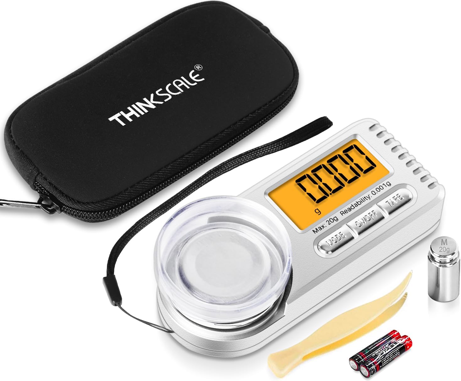 Think Scale Amazon.com: THINKSCALE Mini Milligram Scale 20g/0.001g – Powder, Gold ...