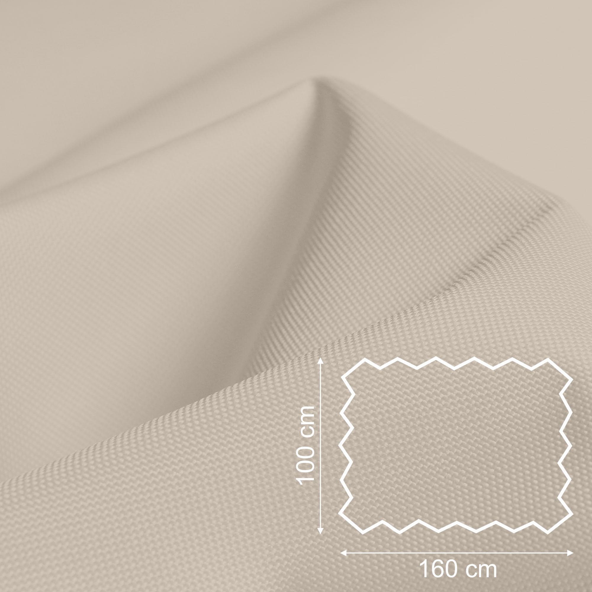 DreamRoots Tessuto Impermeabile al metro 160 cm Larghezza, 220 g/m² 600D, Stoffa per Cuscini Esterni - Crema 1M