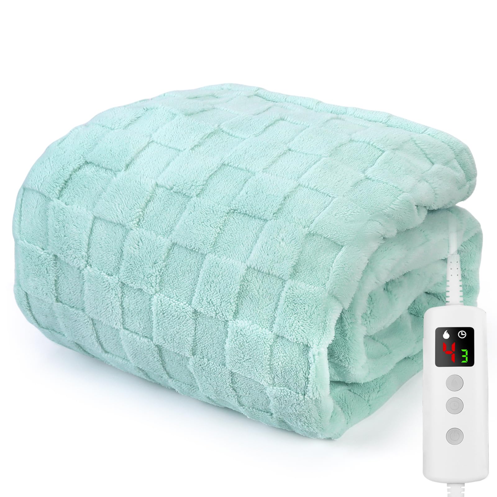 Heated Blanket, Electric heated throw 200x150CM Mint Green,Electric Blanket — image 1