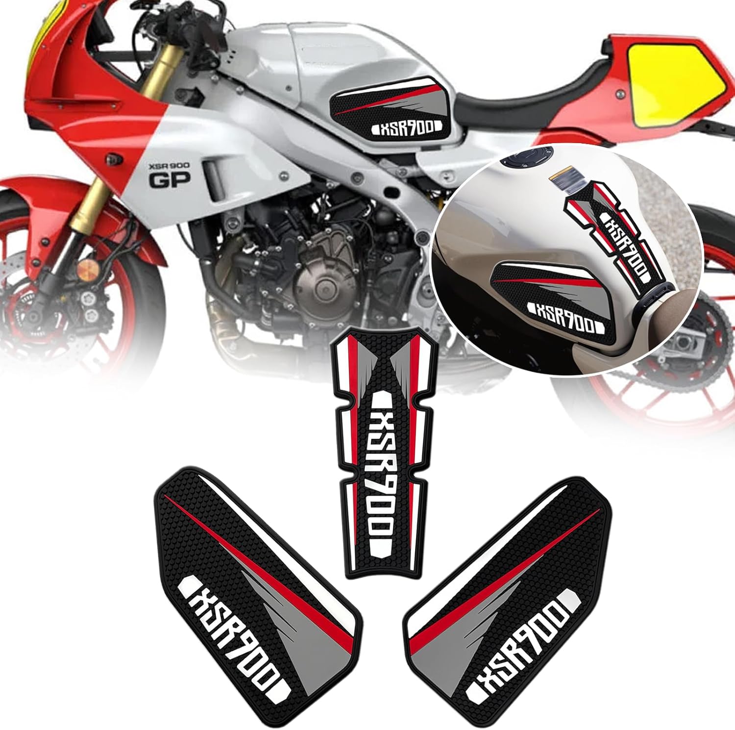 For XSR 900 XSR900 GP 2025 Motorcycle fuel tank pads, fuel tank kits, side pads, knee pad stickers, fuel tank traction pads, decals xsr900 xsr900gp 2021-2026 motorcycle accessories