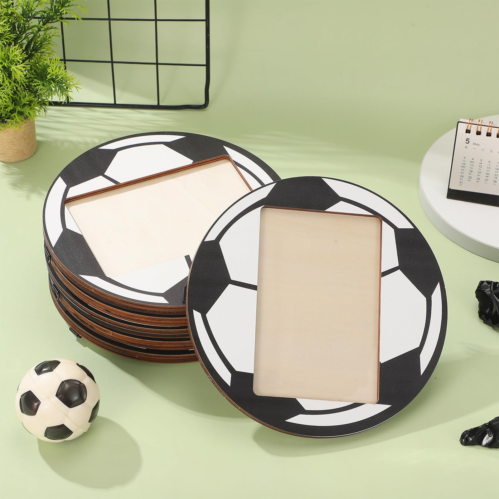 minkissy 6 Pezzi Cornice Resistente in Nero da Tavolo e Legno Foto Design per Rustico Sportivo Facile da Pulire, per Decorazioni Casa e Tavoli da Pranzo di Appassionati di Calcio