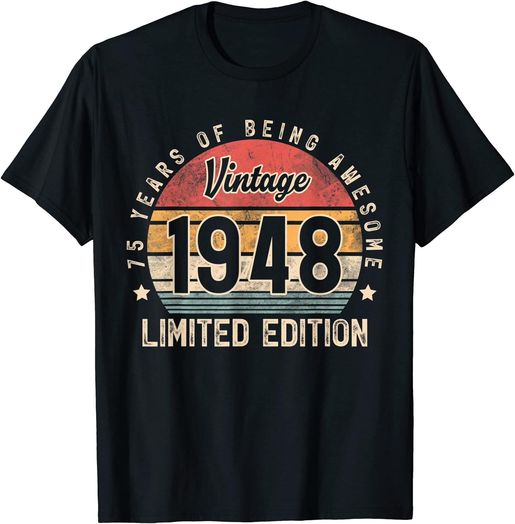 Vintage Retro Birthday Gifts Co.Vintage 1948 75 Year Old Gifts for Man Woman 75th Birthday T-Shirt