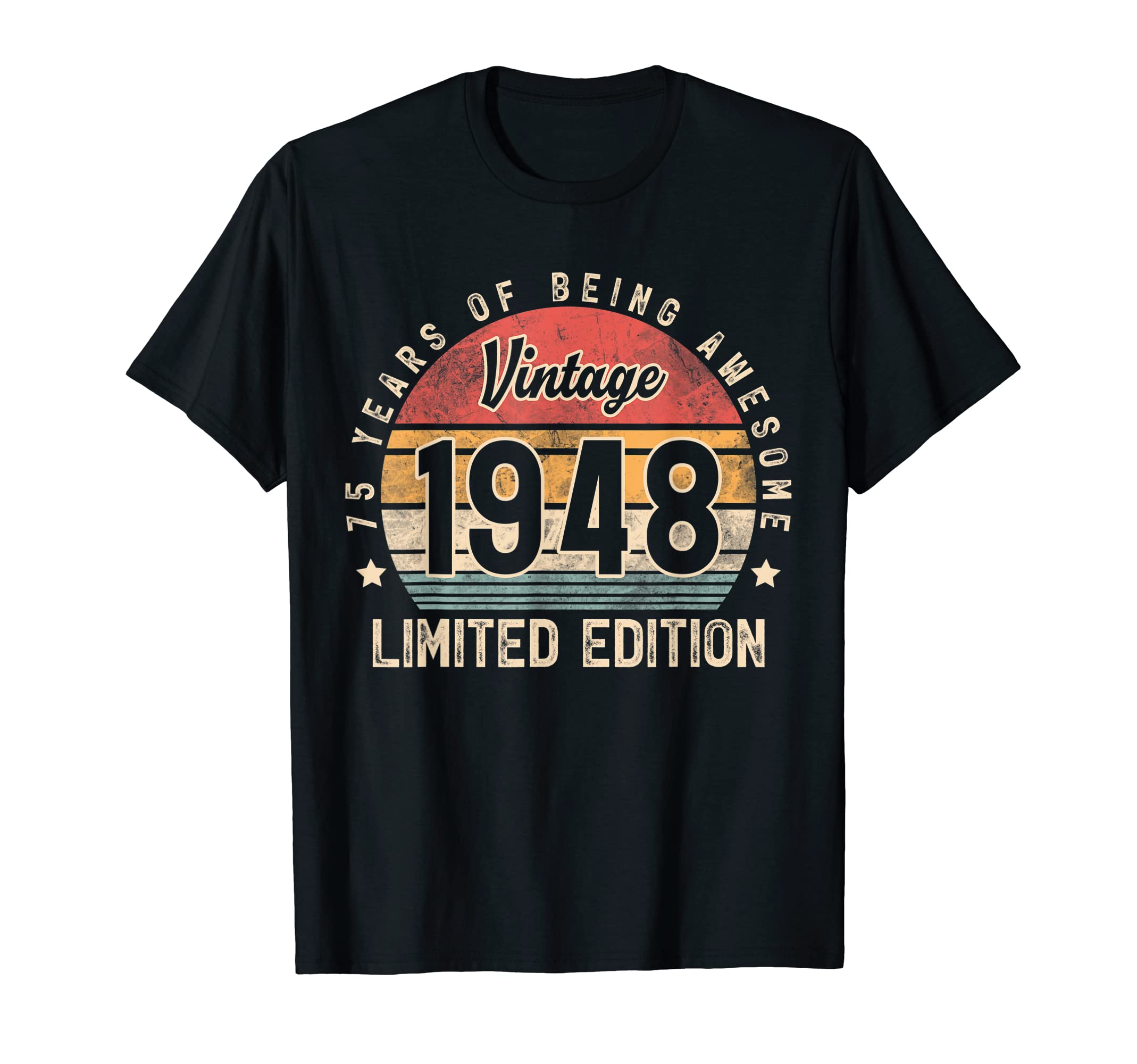 Vintage Retro Birthday Gifts Co.Vintage 1948 75 Year Old Gifts for Man Woman 75th Birthday T-Shirt