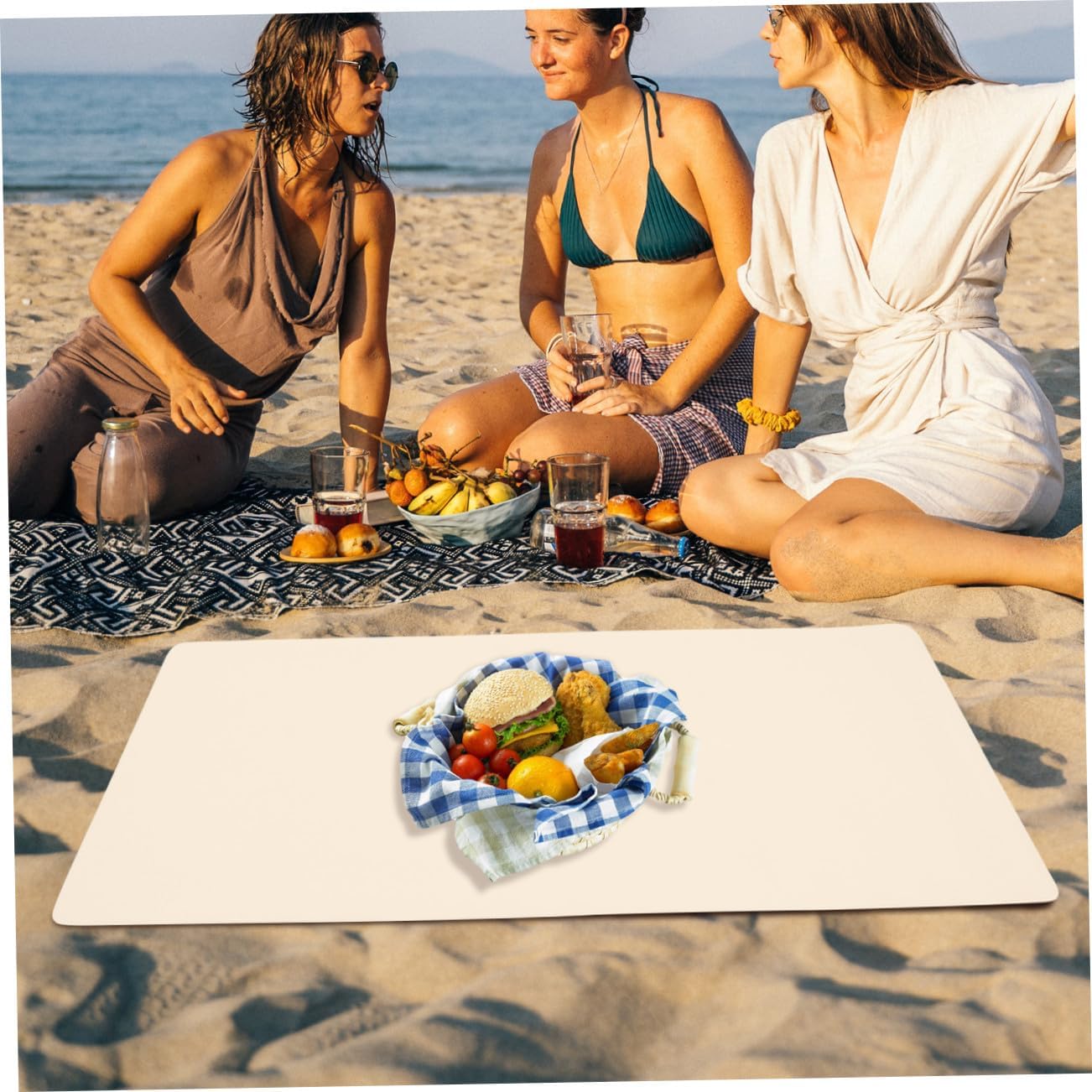 Mikinona Simple Style Outdoor Table Mat - Pu Leather Picnic Blanket Oil Table Cover for Camping for Picnics and Outdoor Gatherings