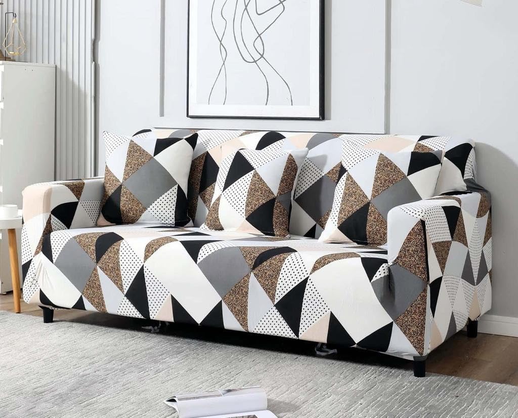 GANGJI® 3+1+1= 5 Seater Sofa Cover Big Elasticity Cover for Couch Flexible Stretch Sofa Slipcover, Polyester & Spandex,-image-37