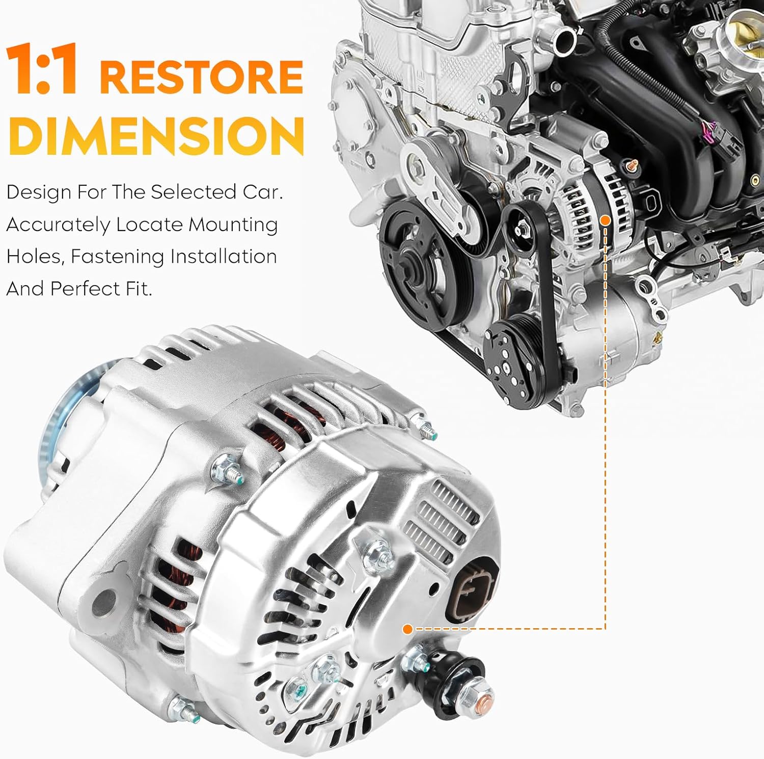 New Alternator for Honda Odyssey 3.5L 3.5 V6 1999 2000 2001, high output 130AMP, 13769, 06311-P8F-A01RM, 31100-P8F-A01, 31100-P8F-A02, 9761219-785, 101211-7850, 400-52342