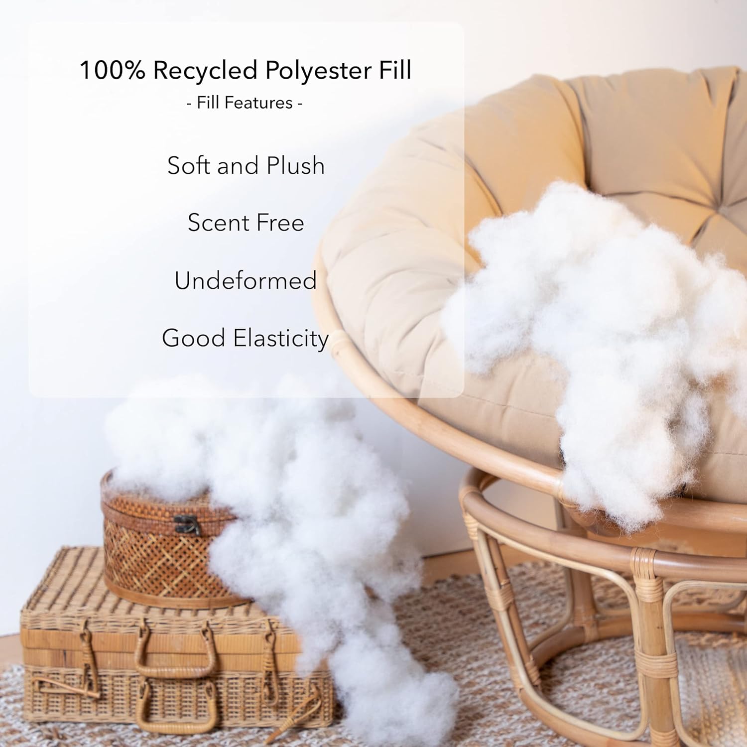 Cameo Indoor Papasan Cushion 44 x 44 x 4 in.