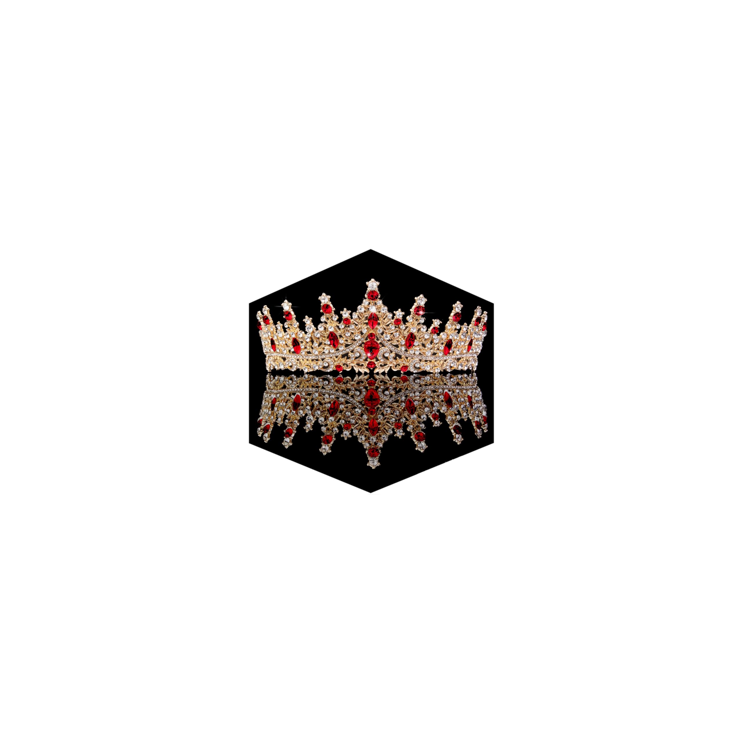 Fesciory Birthday Crown for Women, Gold Plated Crystal Tiara with Sash