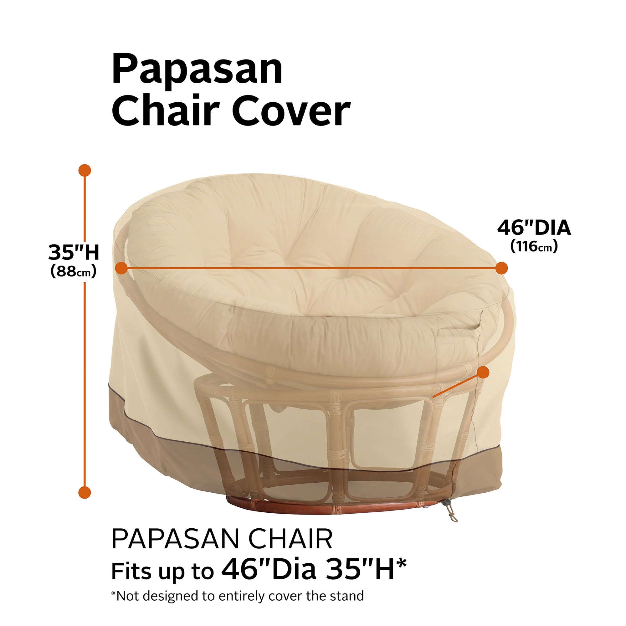 Classic Accessories Housse de chaise de jardin pour véranda Papasan - Durable et résistante à l'eau (55-994-011501-00)