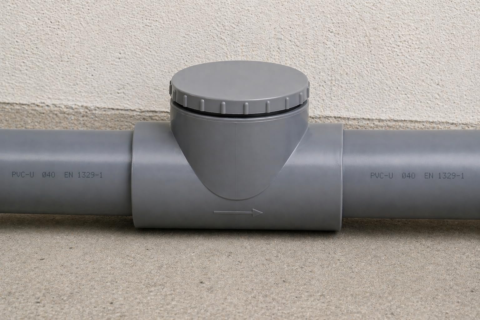 Clapet Anti-Retour Ø 40 Anti Refoulement PVC Femelle Femelle à Coller avec Bouchon de Visite pour Eaux Usées
